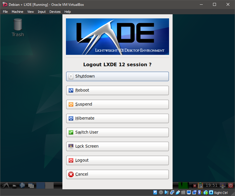 Running LXDE